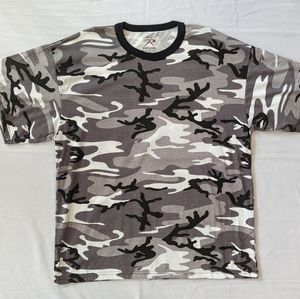 Vintage 90s ROTHCO Snow White Urban Camo Military Tactical Casual 2XL Shirt